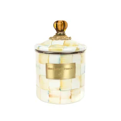 Room Accents|Kitchen Storage & Organization|MacKenzie-Childs Parchment Check Small Canister