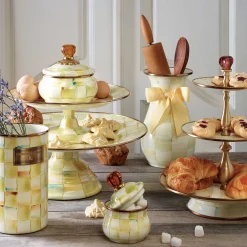 Bath & Bath Accessories|Room Accents|MacKenzie-Childs Parchment Check Squashed Pot