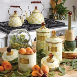 Kitchen Storage & Organization|MacKenzie-Childs Parchment Check Wood Paper Towel Holder
