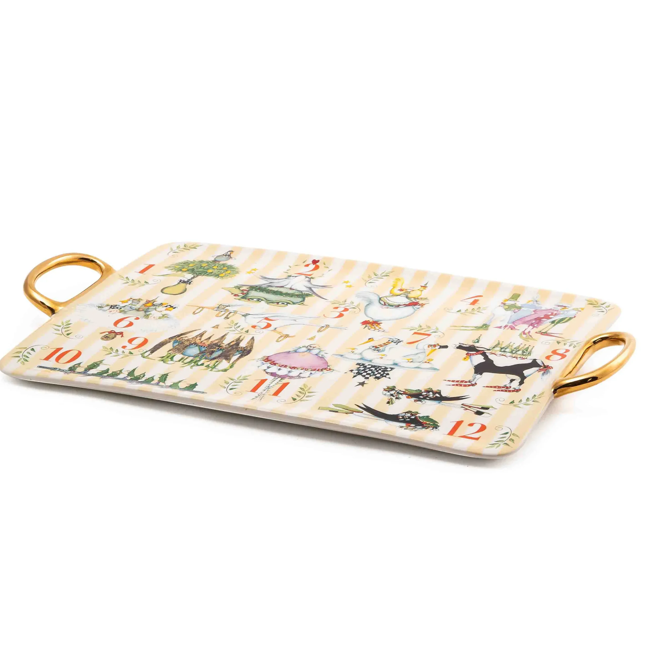 Holiday|Serveware|MacKenzie-Childs Patience Brewster 12 Days Ceramic Platter