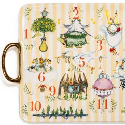 Holiday|Serveware|MacKenzie-Childs Patience Brewster 12 Days Ceramic Platter