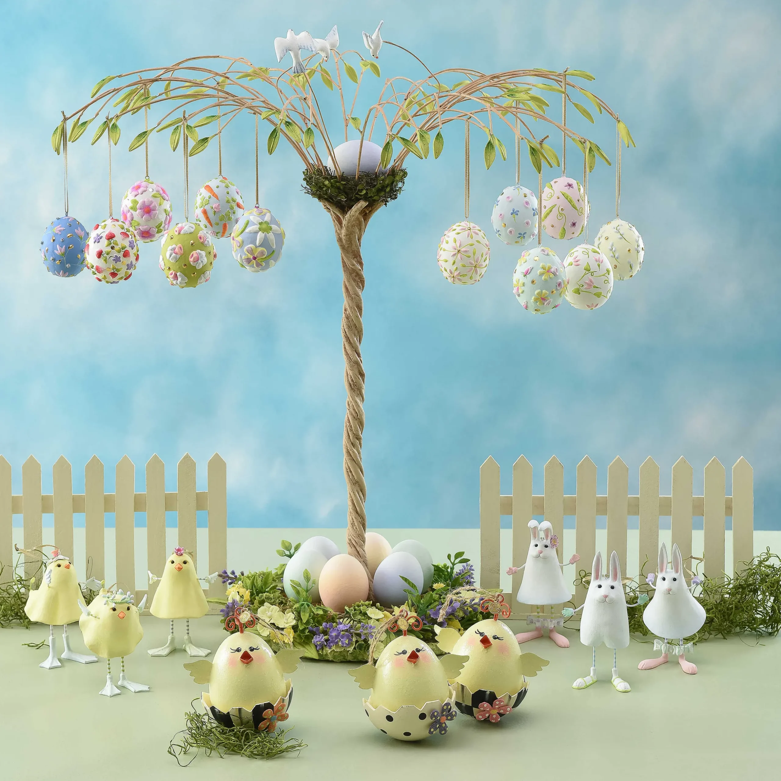 Easter|Spring|MacKenzie-Childs Patience Brewster Bright Floral Eggs, Set of 6