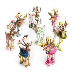 Holiday|MacKenzie-Childs Patience Brewster Dash Away Reindeer Mini Ornaments Set