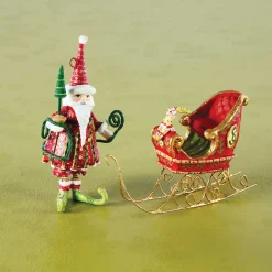 Holiday|MacKenzie-Childs Patience Brewster Dash Away Santa Mini Ornaments Set