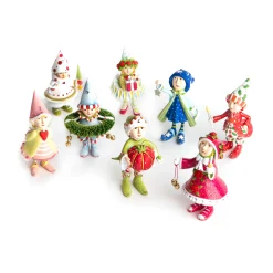 Holiday|MacKenzie-Childs Patience Brewster Dash Away Elves Mini Ornaments Set