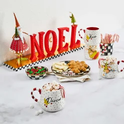 Holiday|Drinkware|MacKenzie-Childs Patience Brewster Dash Away Reindeer Mugs, Set of 4