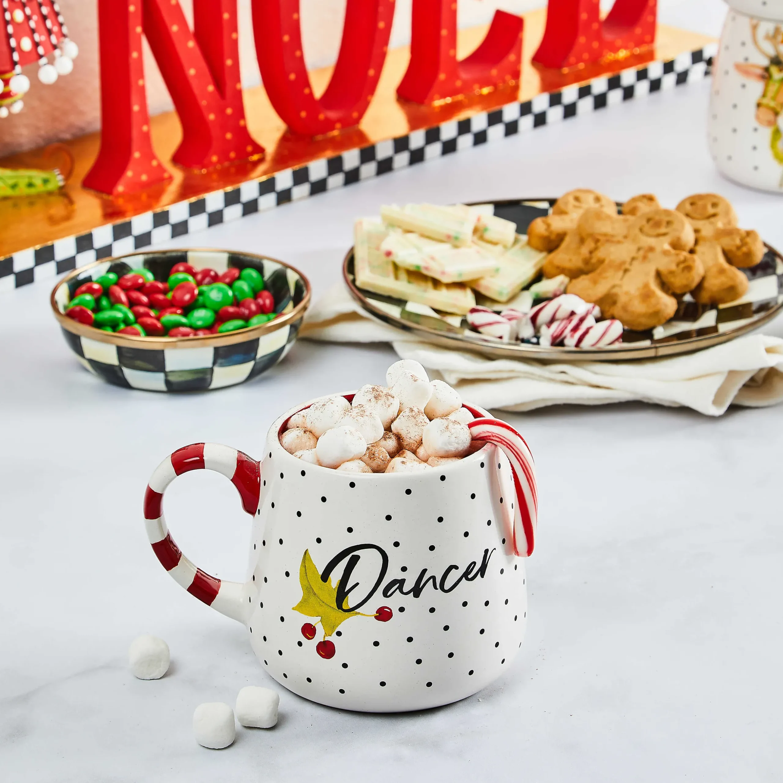 Holiday|Drinkware|MacKenzie-Childs Patience Brewster Dash Away Reindeer Mugs, Set of 4