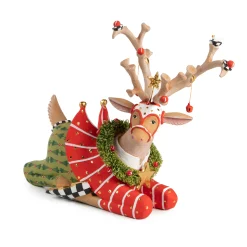 Holiday|Room Accents|MacKenzie-Childs Patience Brewster Dash Away Sitting Prancer Reindeer Figure