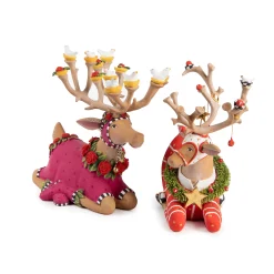 Holiday|Room Accents|MacKenzie-Childs Patience Brewster Dash Away Sitting Prancer Reindeer Figure
