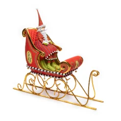 Holiday|Room Accents|MacKenzie-Childs Patience Brewster Dash Away Sitting Santa  Sleigh Figure Set
