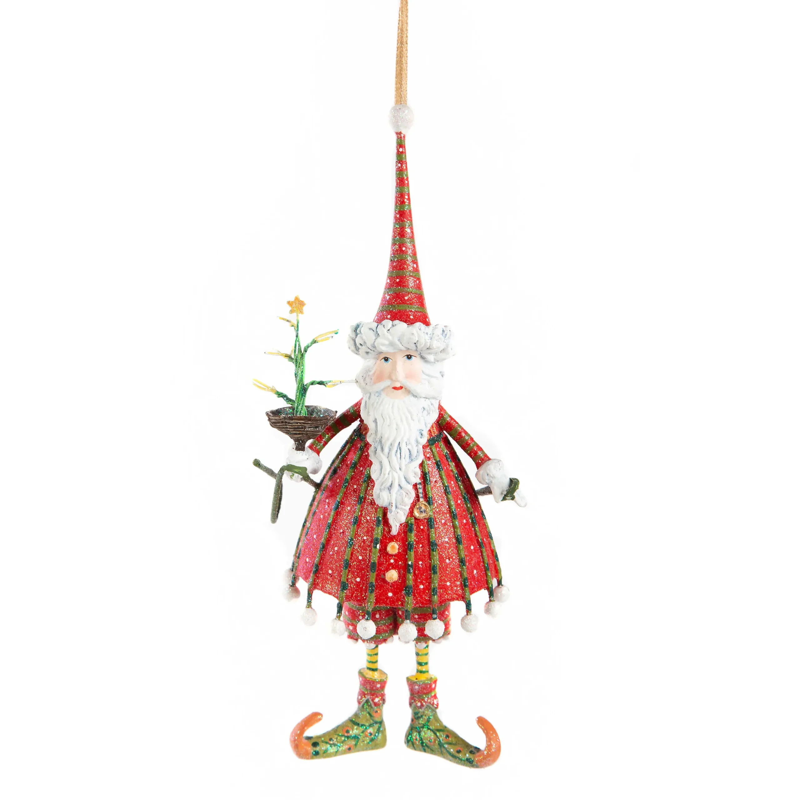 Holiday|MacKenzie-Childs Patience Brewster Dash Away Dashing Santa Ornament
