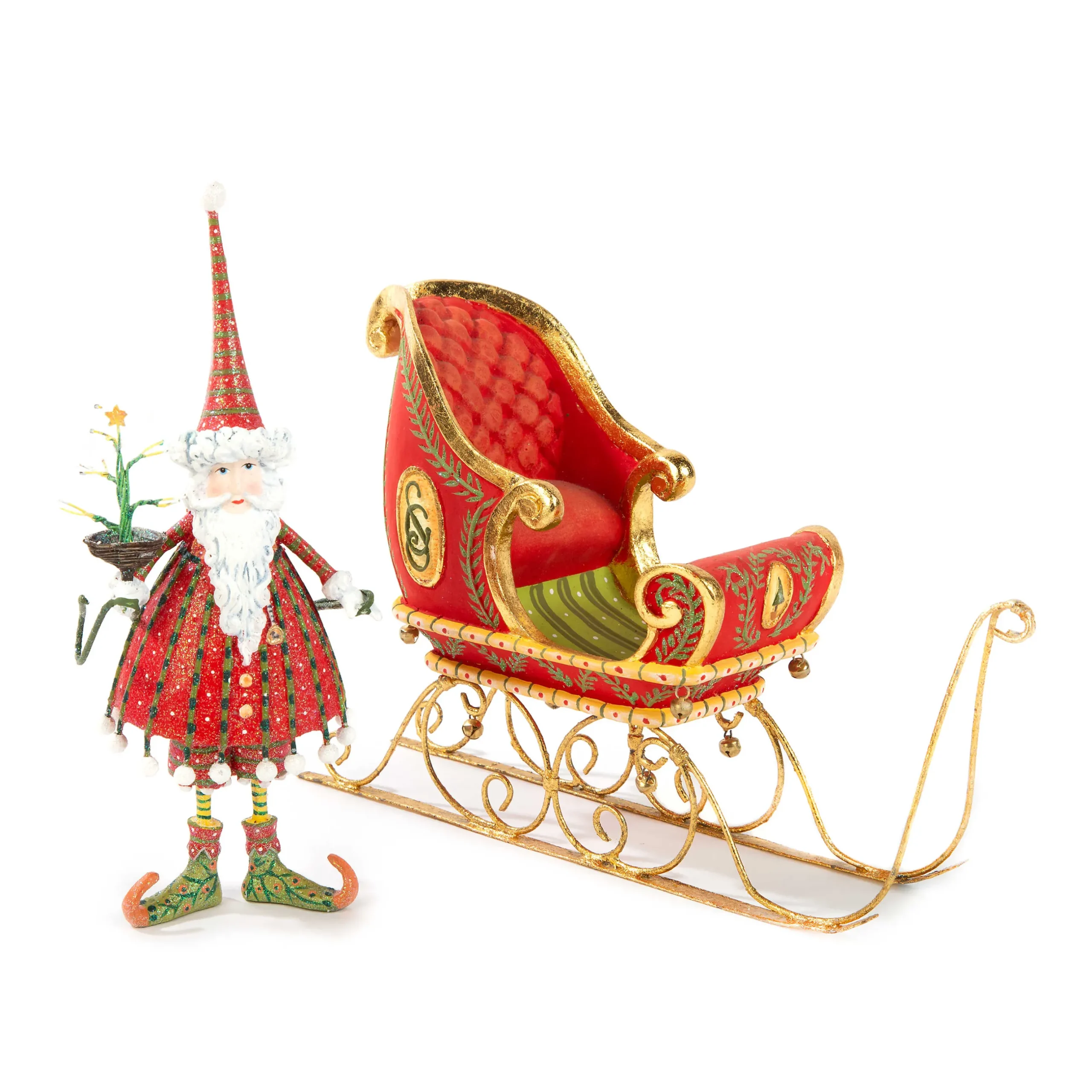 Holiday|MacKenzie-Childs Patience Brewster Dash Away Dashing Santa Ornament