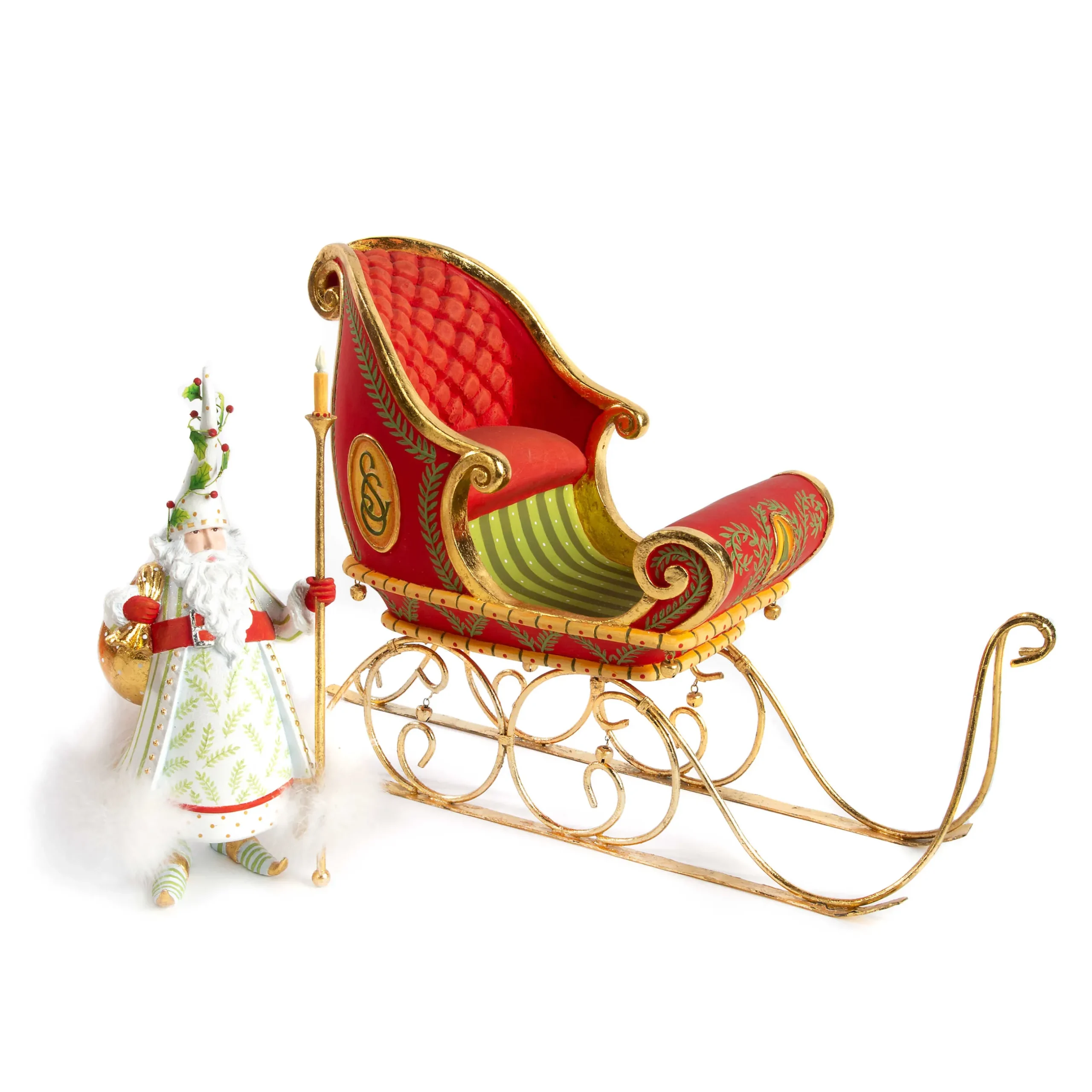 Holiday|Room Accents|MacKenzie-Childs Patience Brewster Dash Away Candlelight Santa Figure