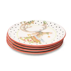 Holiday|Dinnerware & Flatware|MacKenzie-Childs Patience Brewster Dash Away Dessert Plates, Set of 4