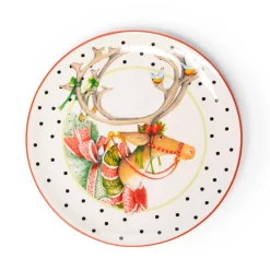 Holiday|Dinnerware & Flatware|MacKenzie-Childs Patience Brewster Dash Away Dessert Plates, Set of 4