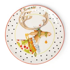 Holiday|Dinnerware & Flatware|MacKenzie-Childs Patience Brewster Dash Away Dessert Plates, Set of 4