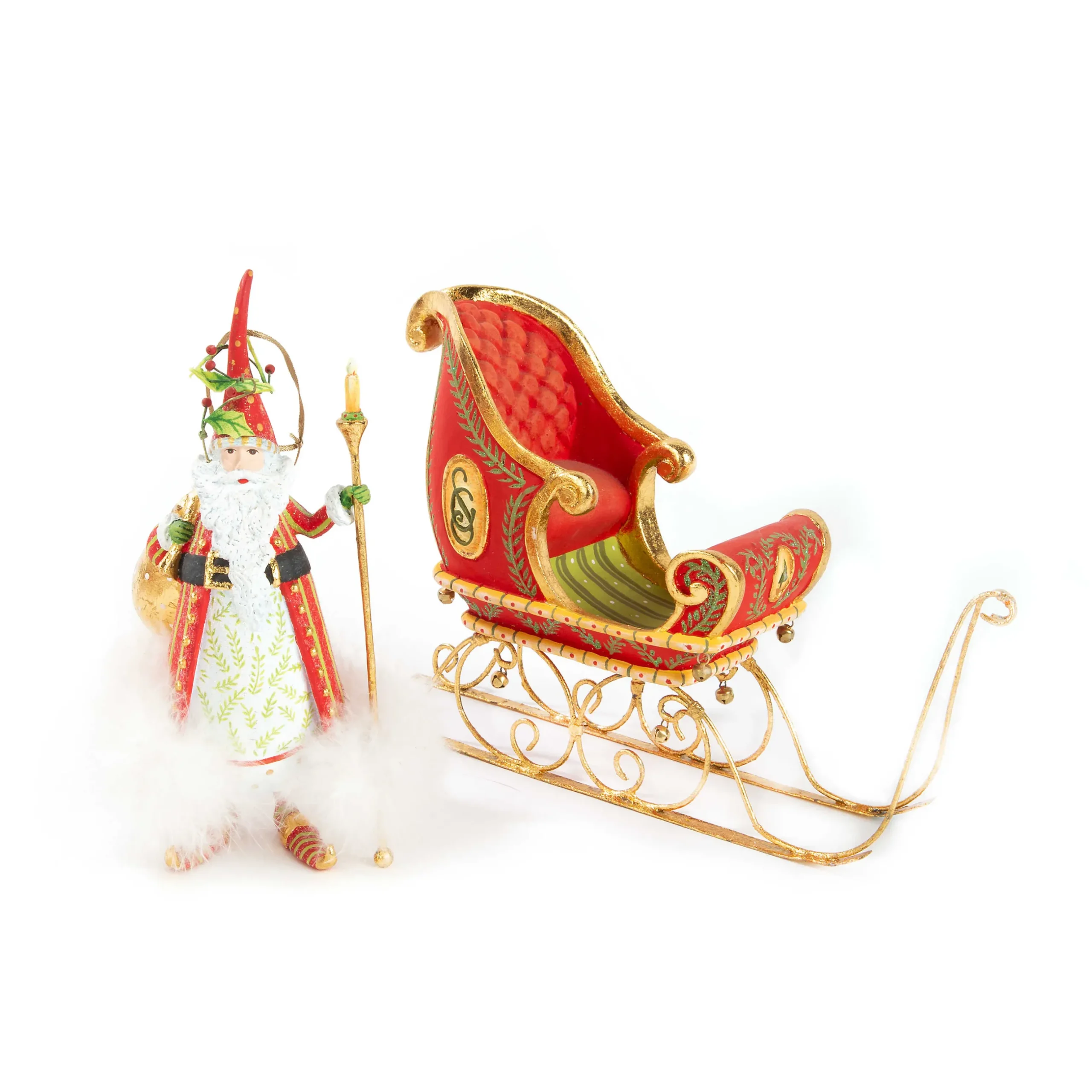 Holiday|MacKenzie-Childs Patience Brewster Dash Away Nicholas Santa Ornament