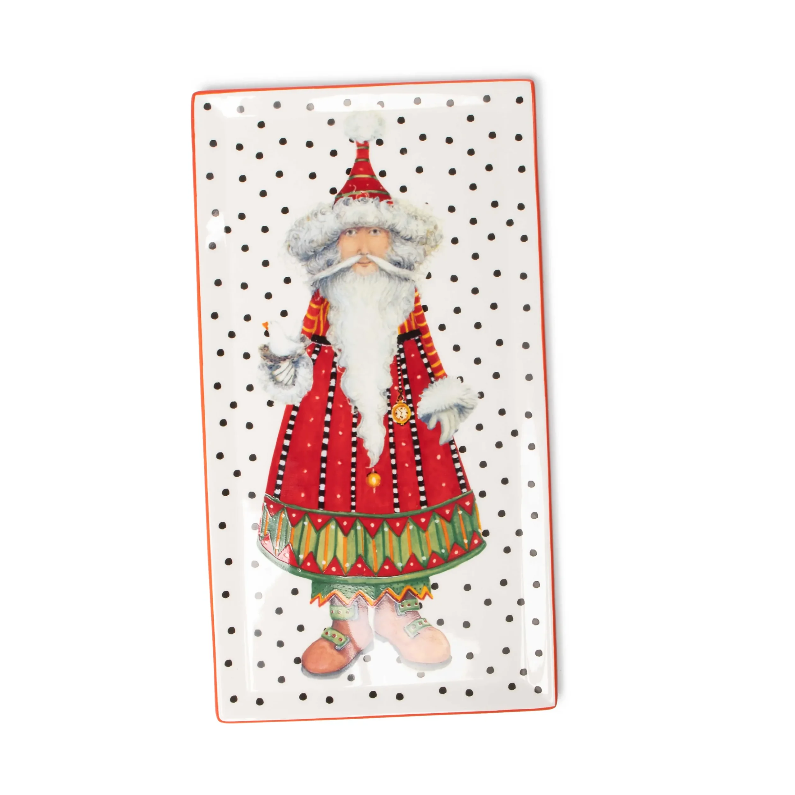 Holiday|Serveware|MacKenzie-Childs Patience Brewster Dash Away Santa Platter