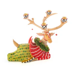 Holiday|Room Accents|MacKenzie-Childs Patience Brewster Dash Away Sitting Prancer Reindeer Candelabra