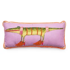 Pillows, Throws, & Cushions|MacKenzie-Childs Patience Brewster Gloria Alligator Lumbar Pillow