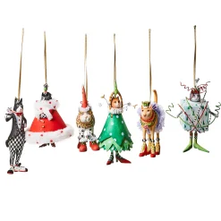 Holiday|Decor Sets|MacKenzie-Childs Patience Brewster Mini Cat Ornaments, Set of 6