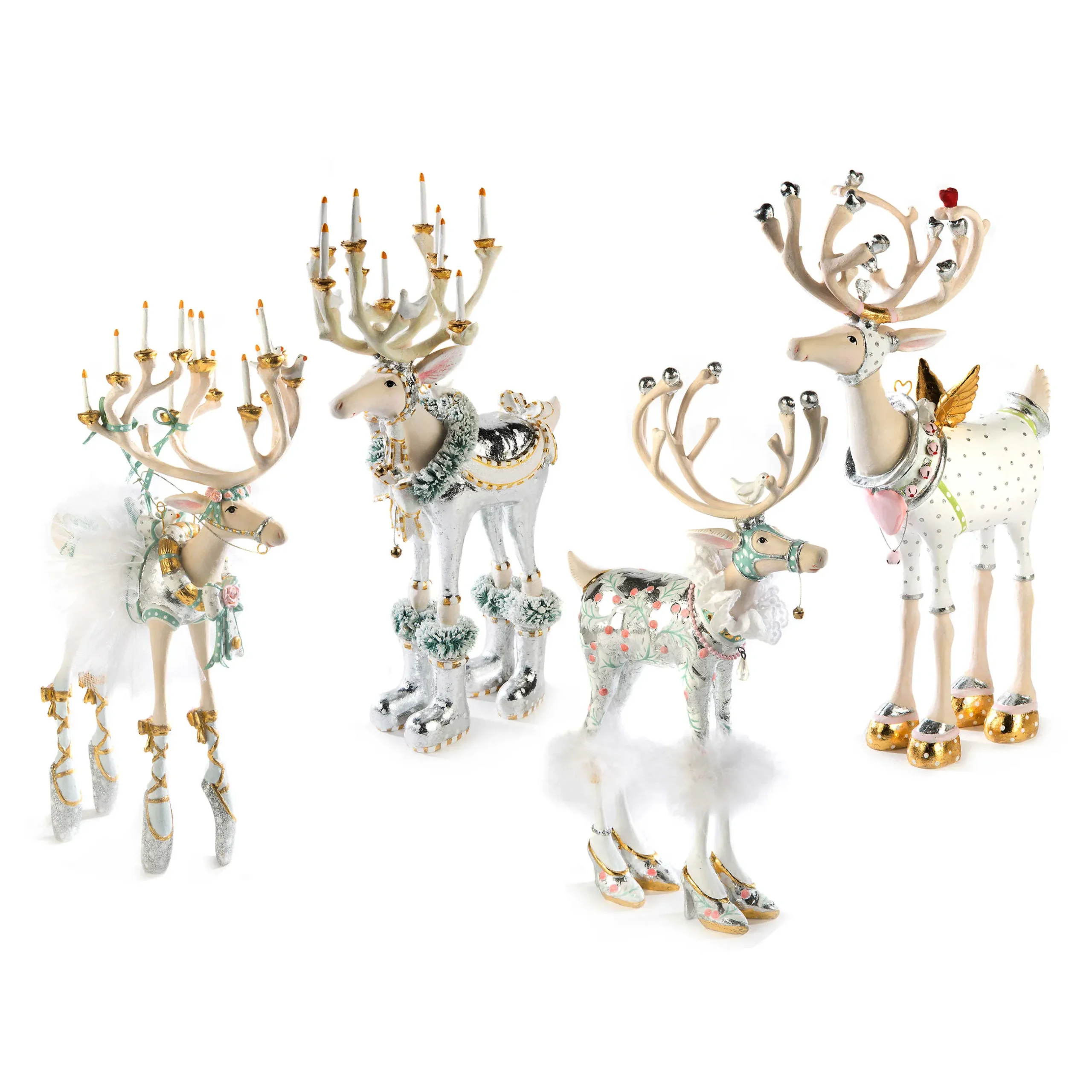 Holiday|Room Accents|MacKenzie-Childs Patience Brewster Moonbeam Reindeer Figure Set-A