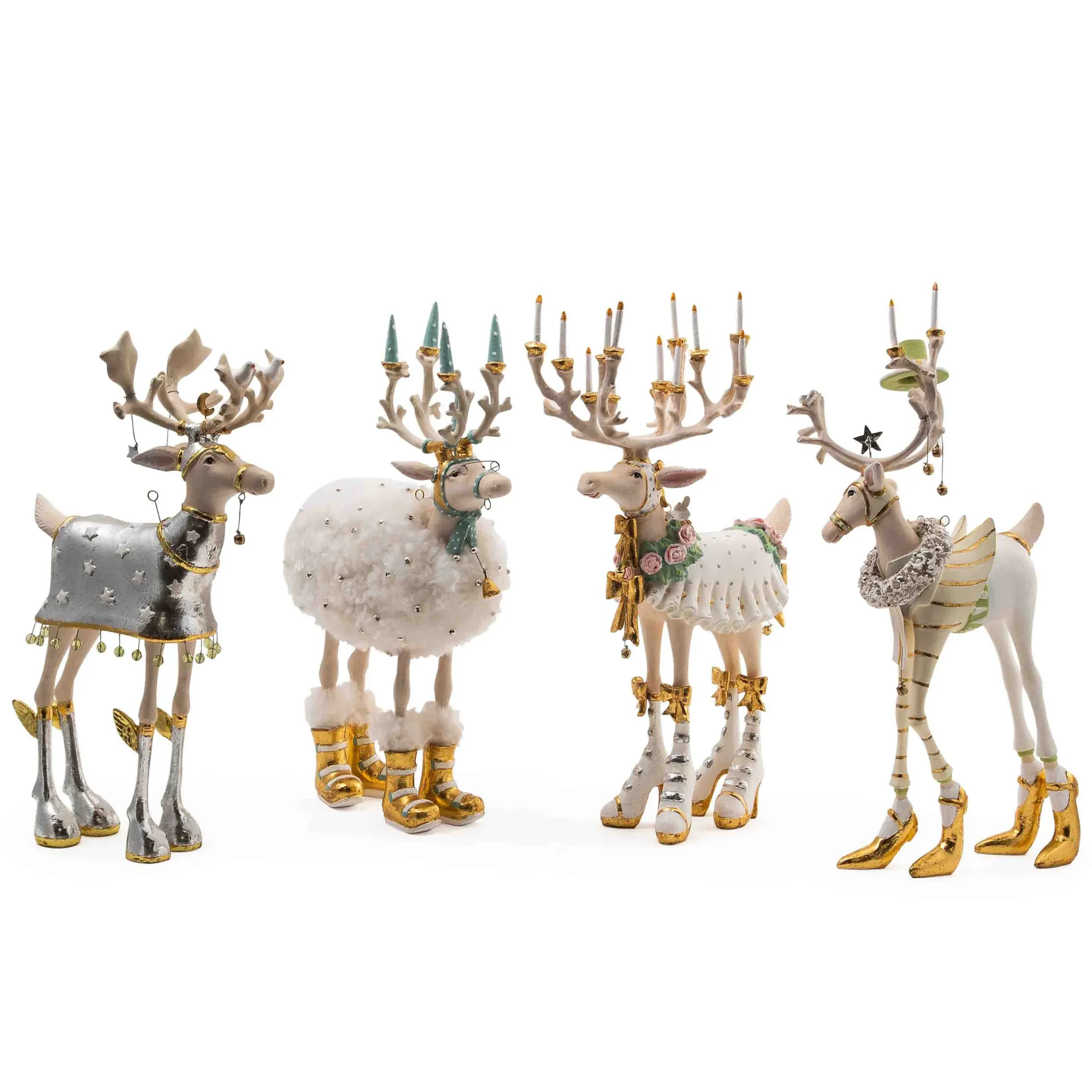 Holiday|MacKenzie-Childs Patience Brewster Moonbeam Reindeer Figure Set-B