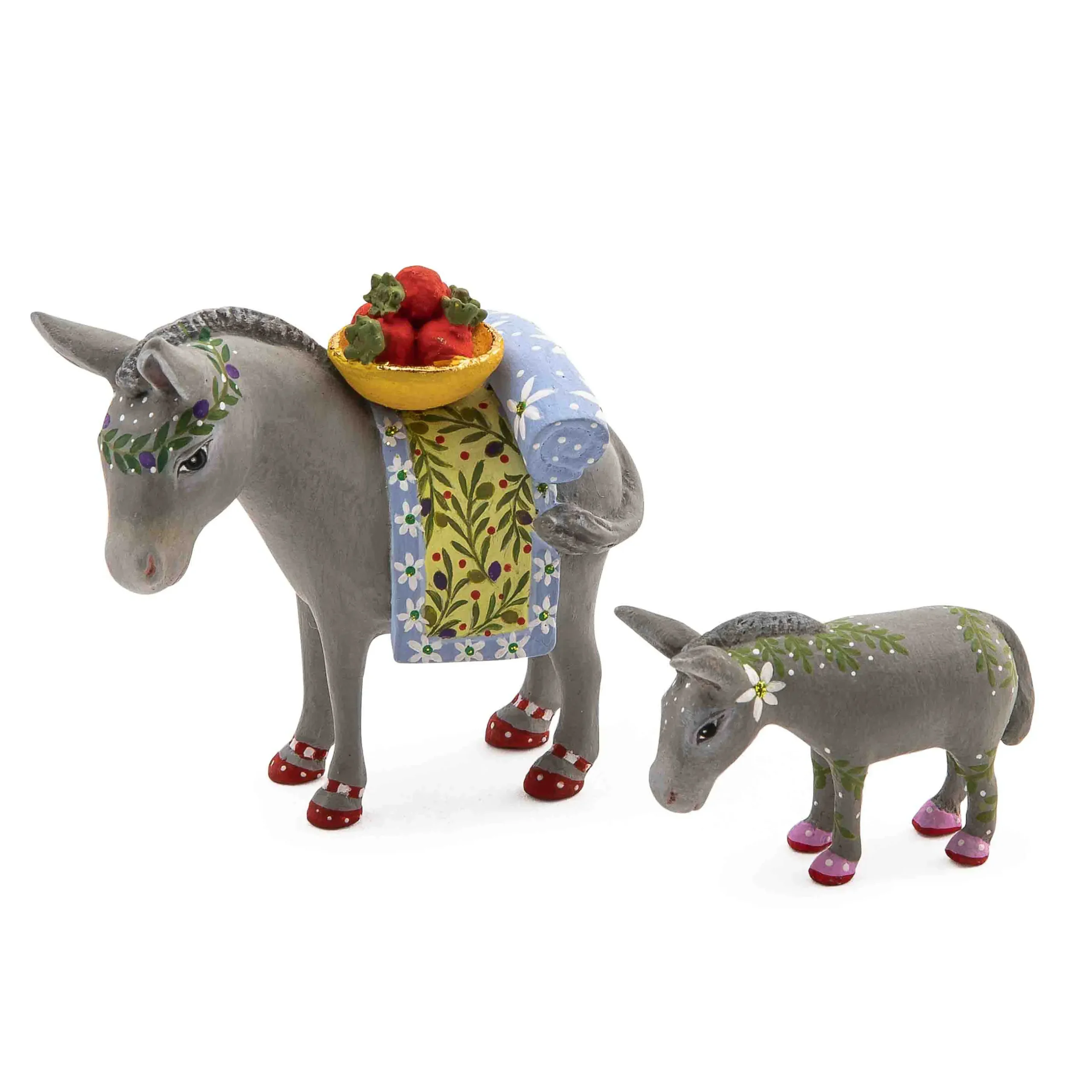 Holiday|MacKenzie-Childs Patience Brewster Nativity Mother Baby Donkey Mini Figures