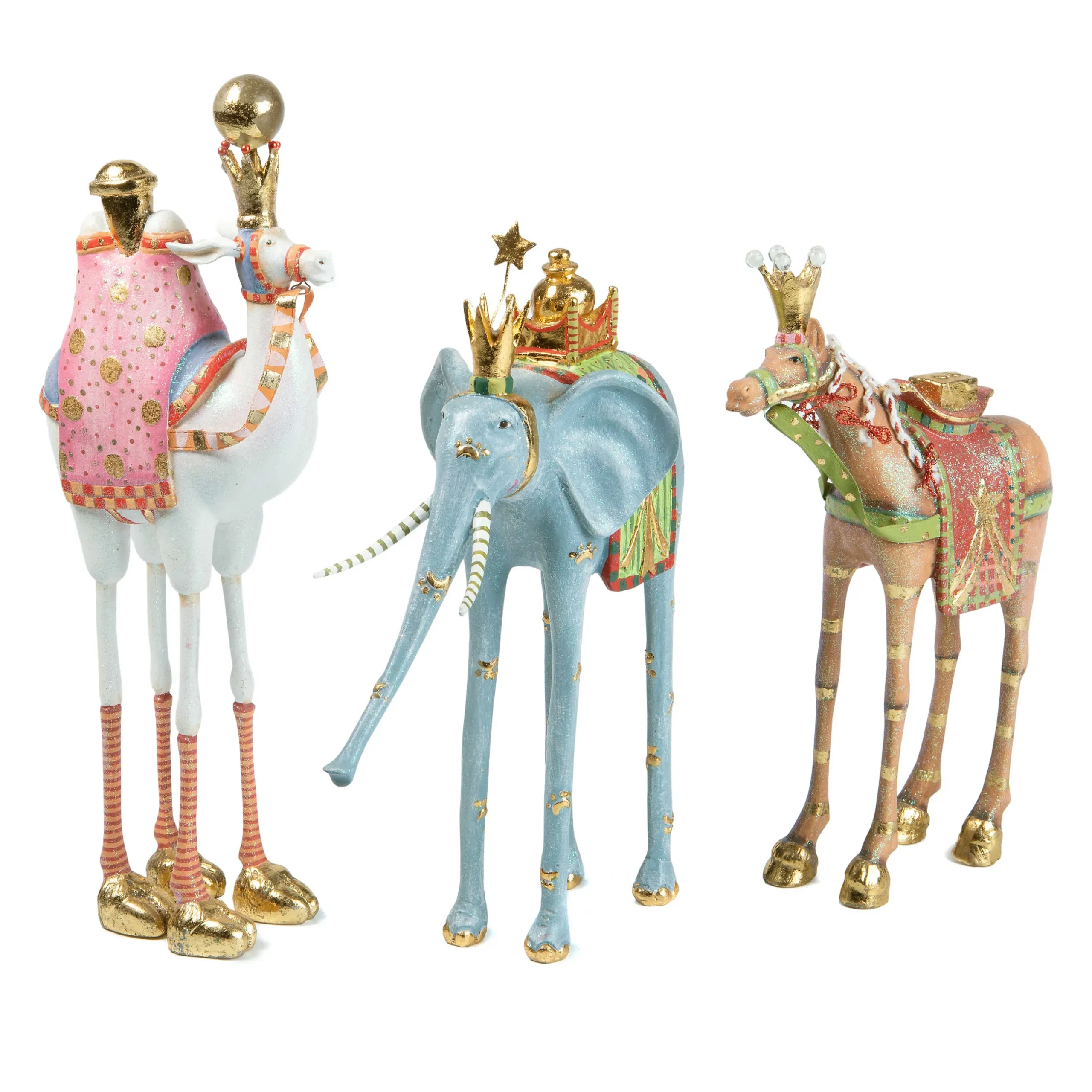 Holiday|Room Accents|MacKenzie-Childs Patience Brewster Nativity Magi Animal Figures, Set of 3