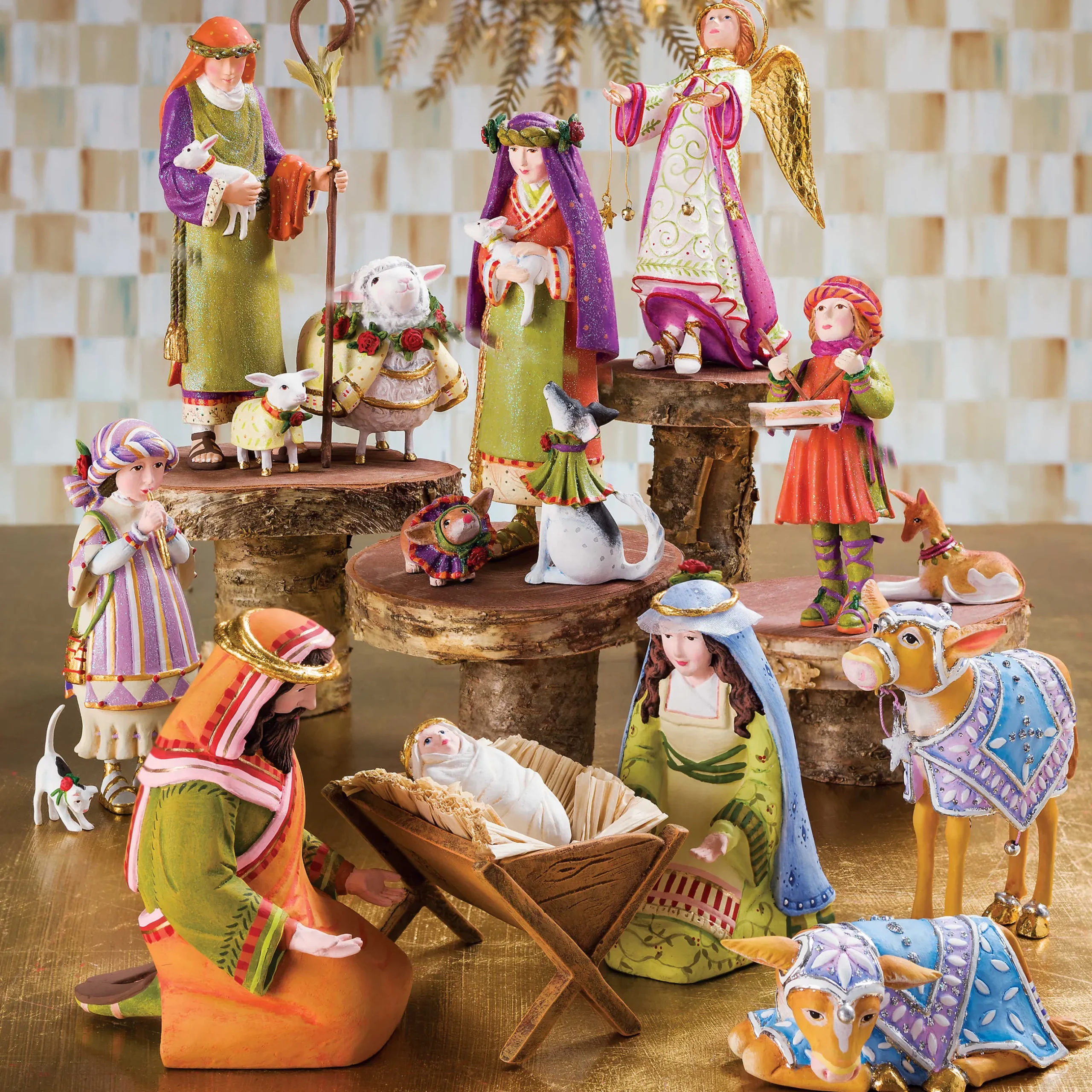 Holiday|Room Accents|MacKenzie-Childs Patience Brewster Nativity Shepherdess with Dog Figures