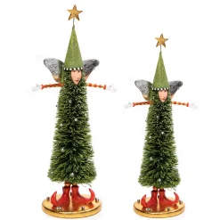 Holiday|Room Accents|MacKenzie-Childs Patience Brewster Sisal Angel Tree Figures, Set of 2