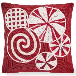 Pillows, Throws, & Cushions|MacKenzie-Childs Peppermint Beaded Throw Pillow
