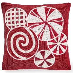 Pillows, Throws, & Cushions|MacKenzie-Childs Peppermint Beaded Throw Pillow