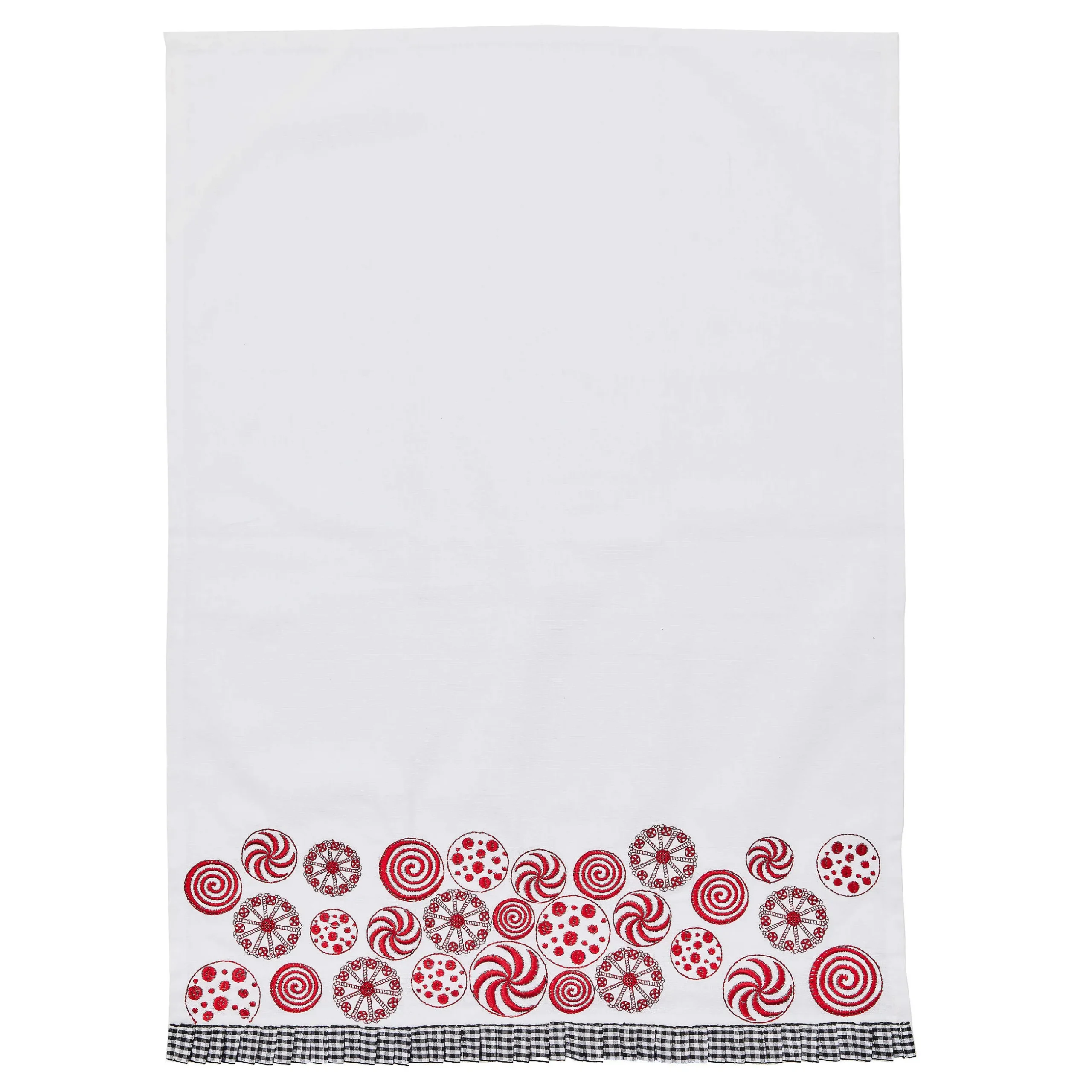 Holiday|Kitchen & Table Linens|MacKenzie-Childs Peppermint Embroidered Dish Towel