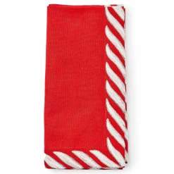 Table Accessories|Kitchen & Table Linens|MacKenzie-Childs Peppermint Red Napkin