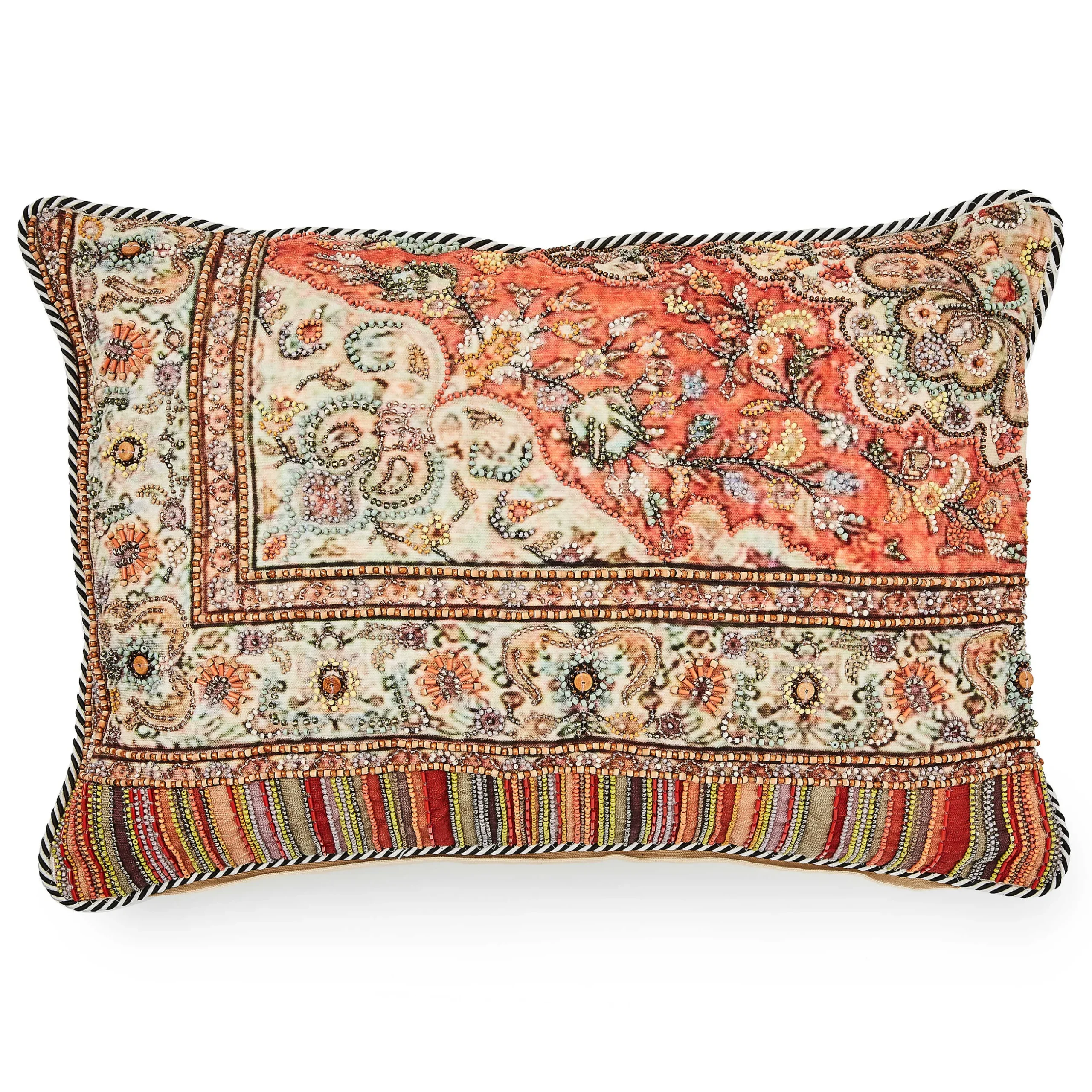 Pillows, Throws, & Cushions|MacKenzie-Childs Persian Beaded Lumbar Pillow