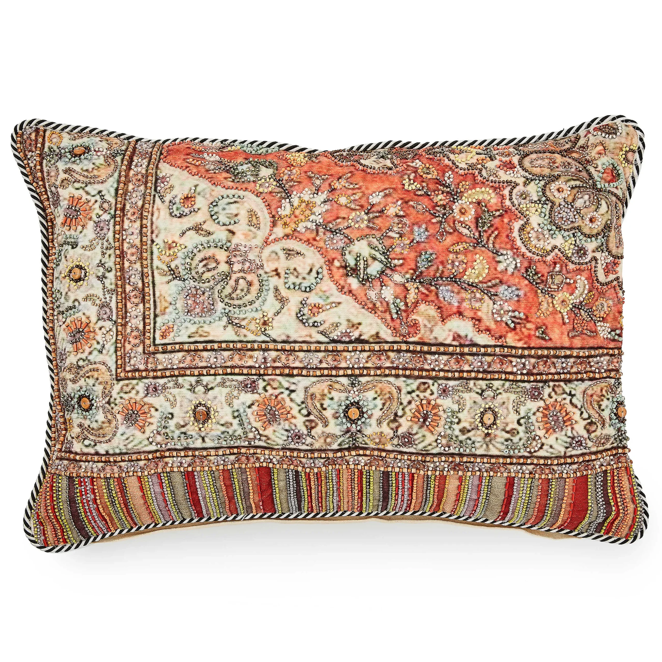Pillows, Throws, & Cushions|MacKenzie-Childs Persian Beaded Lumbar Pillow
