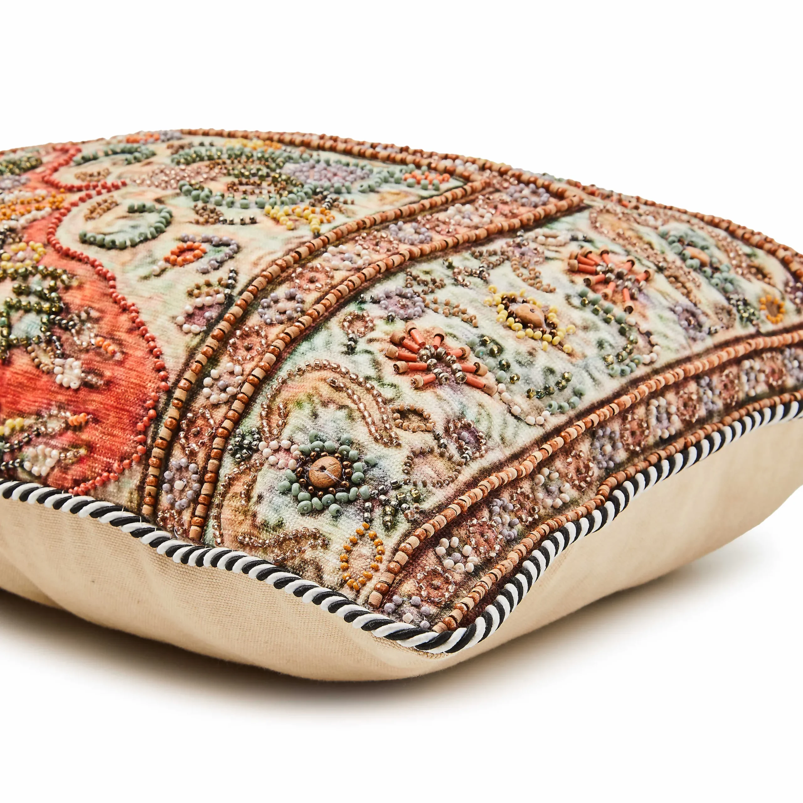 Pillows, Throws, & Cushions|MacKenzie-Childs Persian Beaded Lumbar Pillow