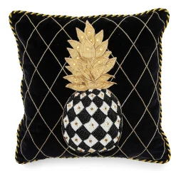 Pillows, Throws, & Cushions|MacKenzie-Childs Pineapple Black Pillow