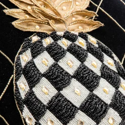 Pillows, Throws, & Cushions|MacKenzie-Childs Pineapple Black Pillow