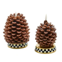 Decor Sets|Candles & Fragrances|MacKenzie-Childs Pinecone Flicker Candles, Set of 2
