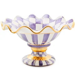 Fall Entertaining|Serveware|MacKenzie-Childs Plum Check Ceramic Compote
