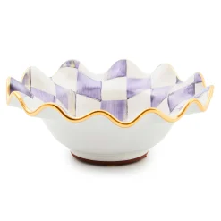 Dinnerware & Flatware|MacKenzie-Childs Plum Check Ceramic Fluted Breakfast Bowl