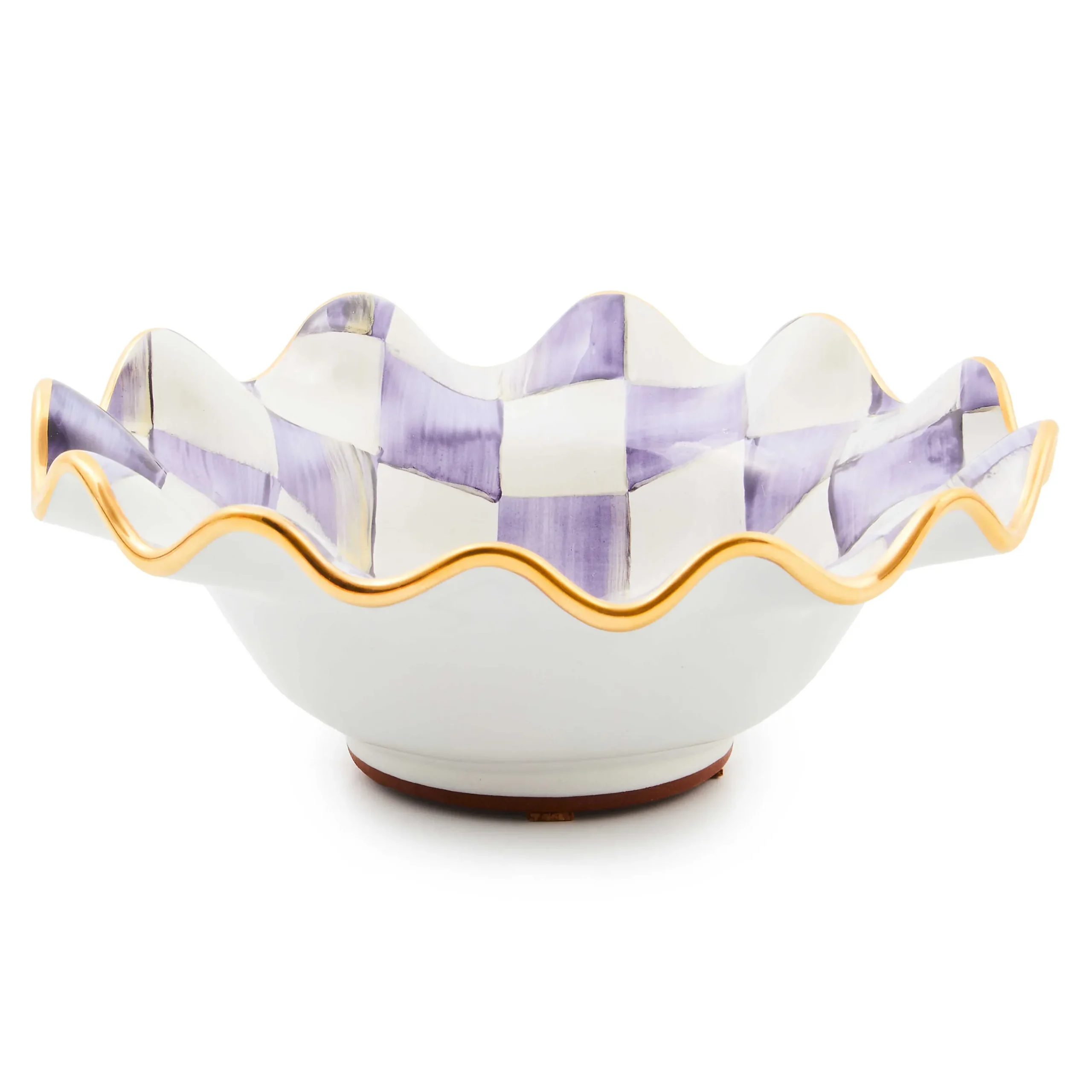 Dinnerware & Flatware|MacKenzie-Childs Plum Check Ceramic Fluted Breakfast Bowl
