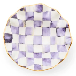 Dinnerware & Flatware|MacKenzie-Childs Plum Check Ceramic Fluted Breakfast Bowl