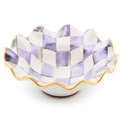 Dinnerware & Flatware|MacKenzie-Childs Plum Check Ceramic Fluted Breakfast Bowl