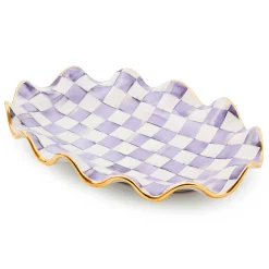 Fall Entertaining|Serveware|MacKenzie-Childs Plum Check Ceramic Serving Platter