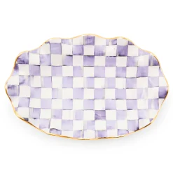 Fall Entertaining|Serveware|MacKenzie-Childs Plum Check Ceramic Serving Platter