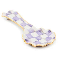 Kitchen Utensils & Tools|MacKenzie-Childs Plum Check Ceramic Spoon Rest