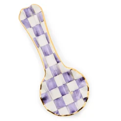 Kitchen Utensils & Tools|MacKenzie-Childs Plum Check Ceramic Spoon Rest